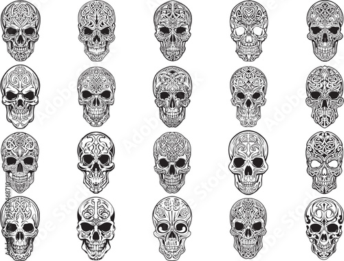 Skull Celtic Stencil