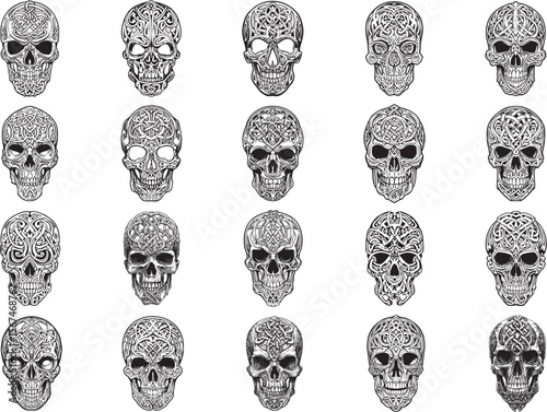 Skull Celtic Stencil