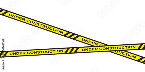 Set of seamless yellow and black warning tapes with text do not cross, warning, caution. Isolated on white background. Design elements for reconstruction, vector illustration in eps 10.