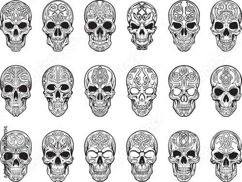 Skull Celtic Stencil