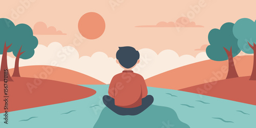Silhouetted woman on the beach at sunset, meditating in a lotus pose, embodying peace and relaxation