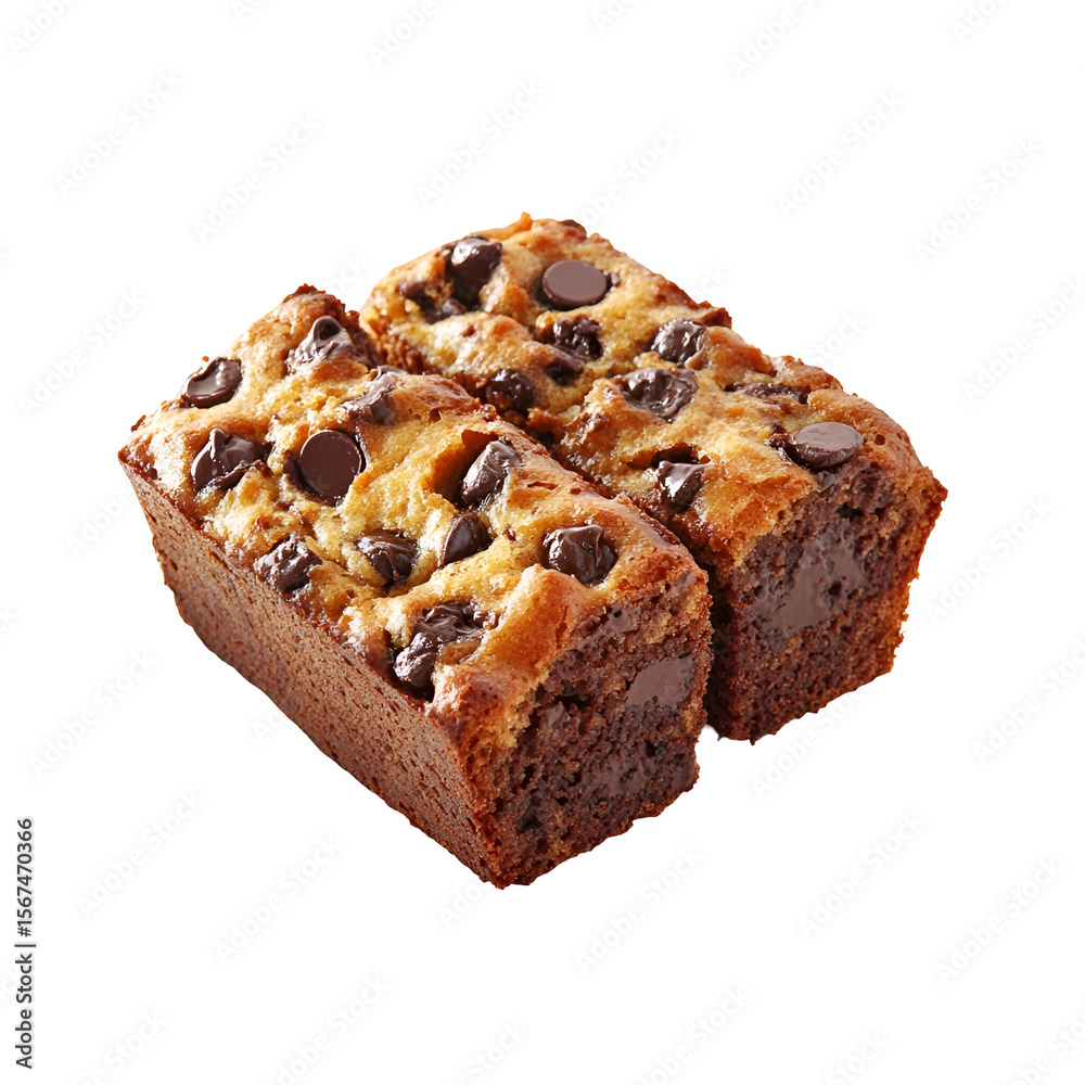 Two Chocolate Chip Cookie Bars on Black Background Two Chocolate Chip Cookie Bars on Black Background