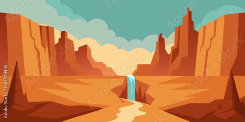 Grand Canyon National Park features a stunning red rock desert landscape at sunset, showcasing the vast Arizona valley