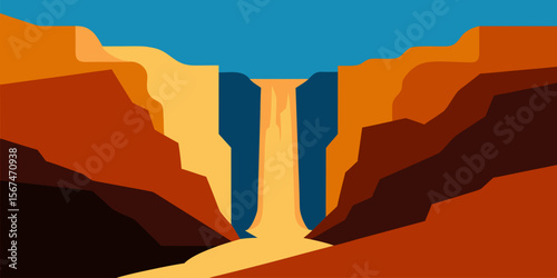 Majestic Canyon Waterfall A Stunning Illustration of Nature's Power