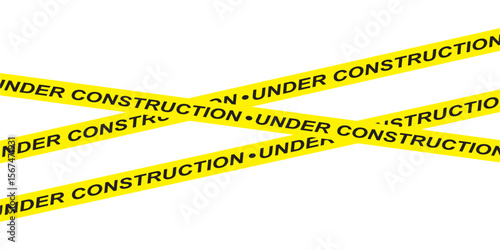 Set of seamless yellow and black warning tapes with text do not cross, warning, caution. Isolated on white background. Design elements for reconstruction, vector illustration in eps 10.