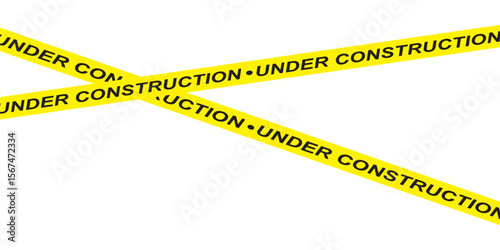 Set of seamless yellow and black warning tapes with text do not cross, warning, caution. Isolated on white background. Design elements for reconstruction, vector illustration in eps 10.