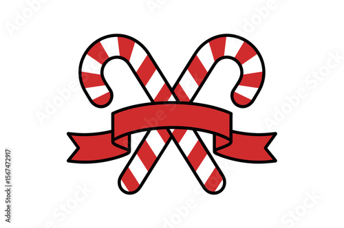 Festive Candy Cane Design with Ribbon