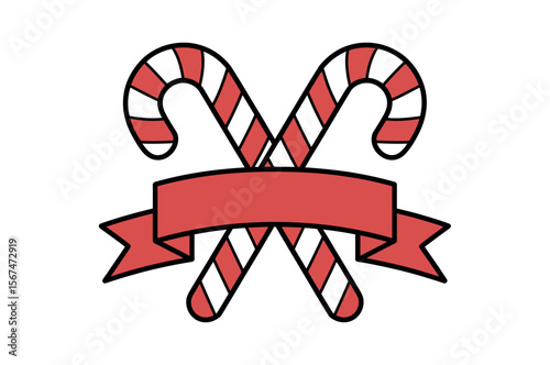 Festive Candy Cane Design with Ribbon