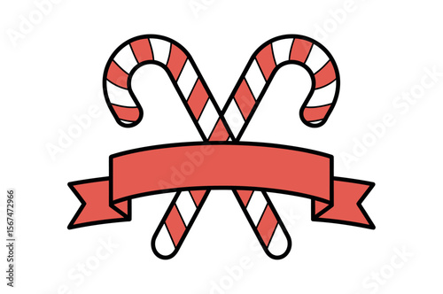 Festive Candy Cane Design with Ribbon