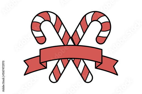 Festive Candy Cane Design with Ribbon