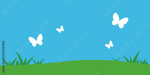 A vibrant spring meadow, bursting with wildflowers and green grass under a clear blue sky, perfectly captures the essence of nature's awakening