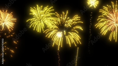Firework transparent background. Orange and yellow firework celebration design