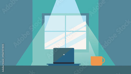 Lighthouse in the sea vector illustration, a symbol of justice and web design