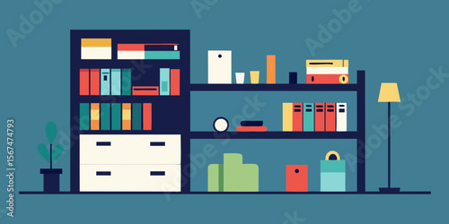 Organized Home Office Stylish Shelving and Storage Solutions for Productivity