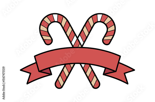 Festive Candy Cane Design with Ribbon