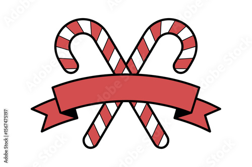 Festive Candy Cane Design with Ribbon