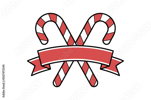 Festive Candy Cane Design with Ribbon