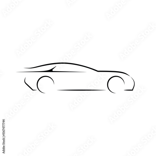 Stylized Abstract Sports Car Outline Icon