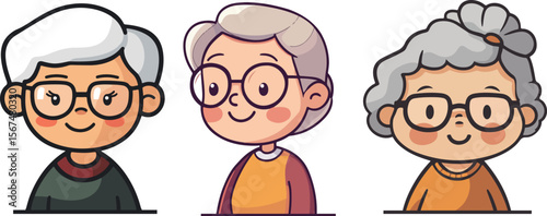 Cartoon grandma illustration material
