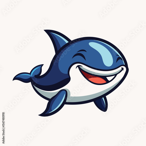 Mascot Character cute killer whale spray the water vector cartoon illustration