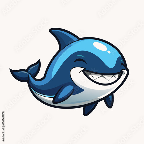 Mascot Character cute killer whale spray the water vector cartoon illustration