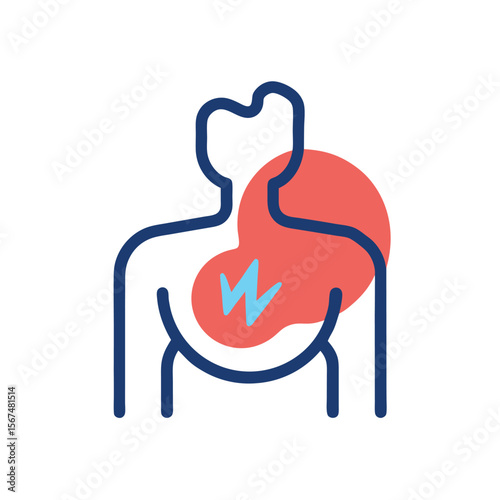 Abdominal Cramp Icon for Gas and Digestion Problems