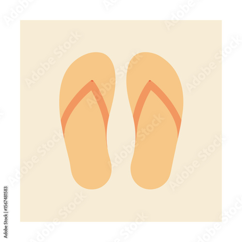 Minimal Beige Flip Flops for Summer Beach Wear