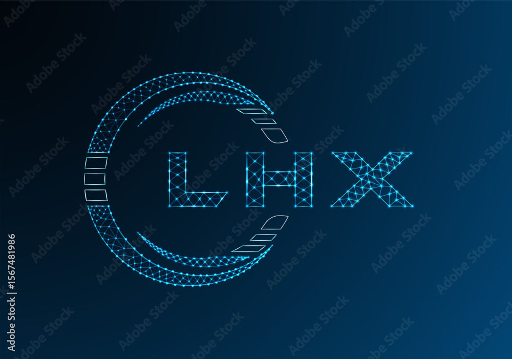 Naklejka premium LHX low poly letter logo vector design. LHX lower poly logo design. Low poly logo.