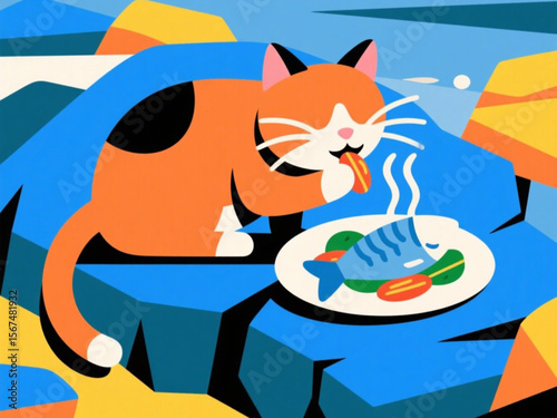 cat and fish