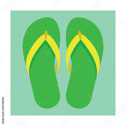 Green Flip Flops Icon for Beach or Leisure Vibes