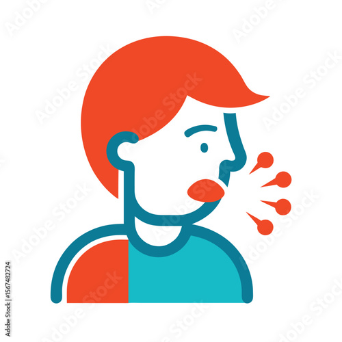 Dry Cough Icon for Throat Irritation and Infection