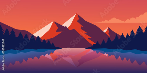 Golden sunrise illuminates the snowy mountain peaks, casting a serene glow over the vast landscape under a clear blue sky
