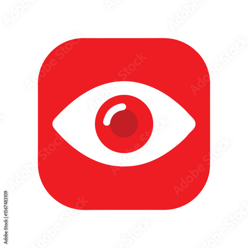 Eye Redness Icon Representing Allergy, Fatigue, and Irritation