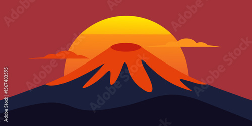 Majestic Mountain Sunset A Stunning Visual of Nature's Grandeur