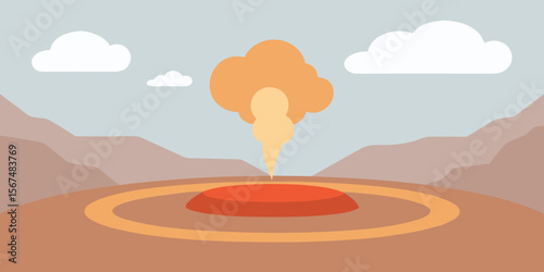 Nuclear Explosion Devastation and Aftermath Illustration