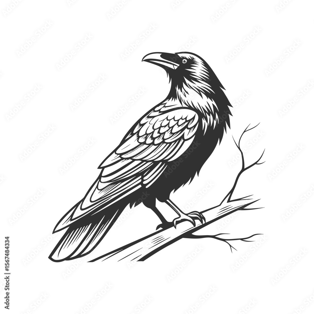 Fototapeta premium crow on a branch