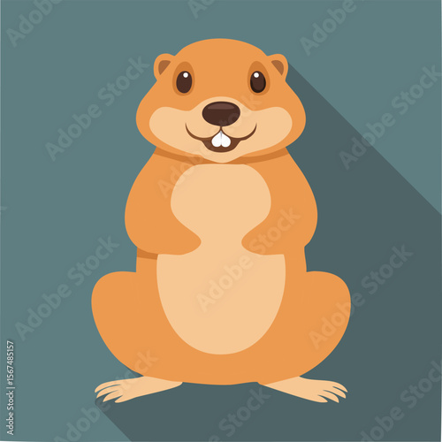 Cute prairie dog flat vector