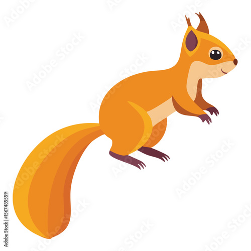 Cute flying squirrel flat vector