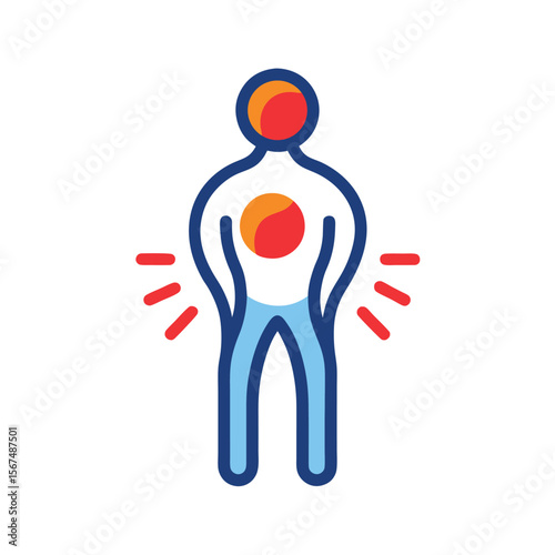 Joint Swelling Icon with Inflammation and Arthritis Symptoms