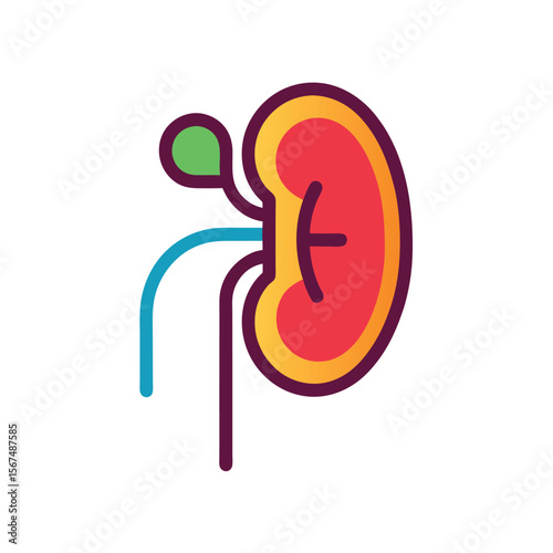 Kidney Pain Icon with Infection, Stones, and Health Issue
