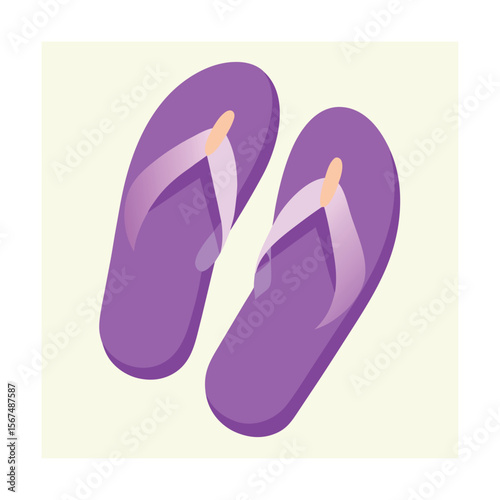 Lavender Flip Flops Illustration for Summer Wear Design