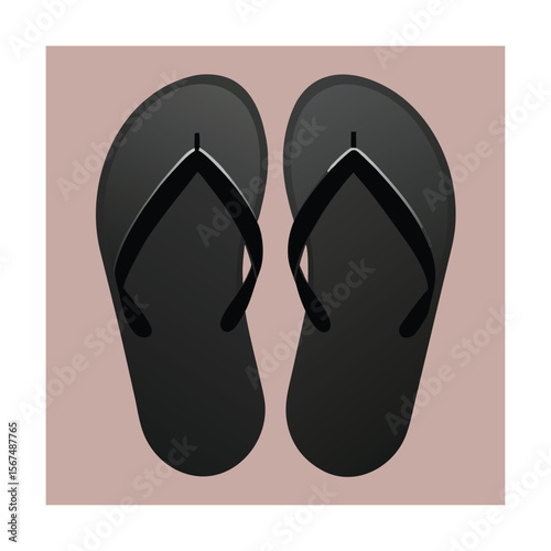 Matte Black Flip Flops with Sleek and Modern Appearance