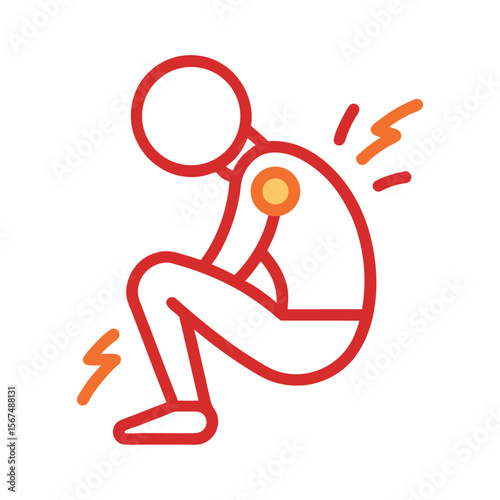 Muscle Cramps Icon Showing Overuse and Dehydration