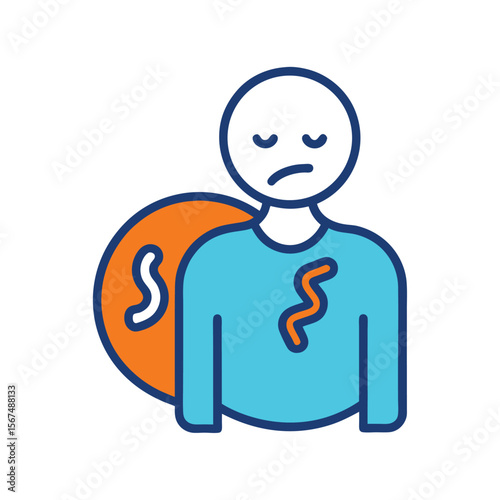 Nausea Icon Representing Stomach Discomfort and Vomiting