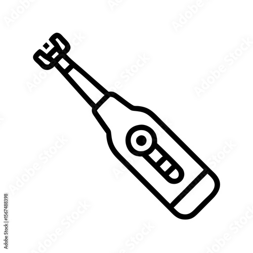 Electric toothbrush outline icon for dental hygiene concept  