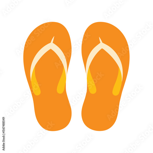 Orange Flip Flops on Clean White Background