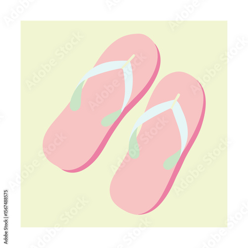Pastel Pink Flip Flops Soft Sandals for Summer