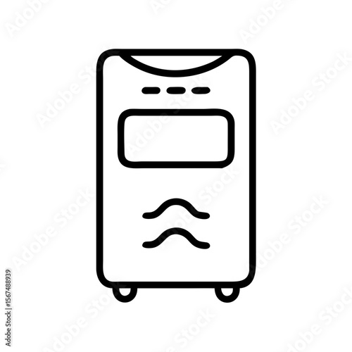 Dehumidifier appliance in simple line art style for home use  