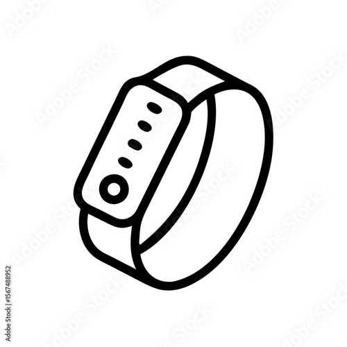Fitness band icon drawn in minimal line art style  