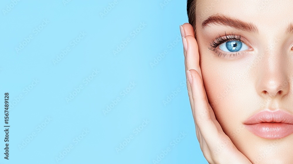 Fototapeta premium The Effect of Collagen Loss on Skin Aging Analyze how the gradual loss of collagen affects skin firmness and elasticity leading to the formation of wrinkles fine lines and sagging.